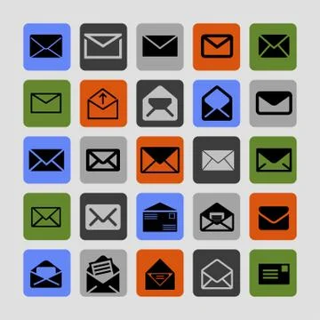 Mail icons Stock Illustration