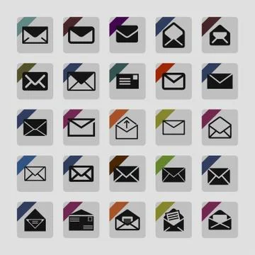 Mail icons Stock Illustration