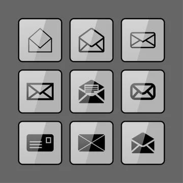 Mail icons Illustrazione stock