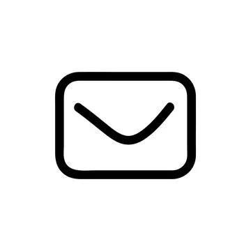 Mail inbox app Vector Icon, Outline style, isolated on white Background. Stock Illustration