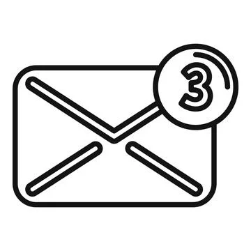Mail inbox icon outline vector. Button interface 스톡 일러스트