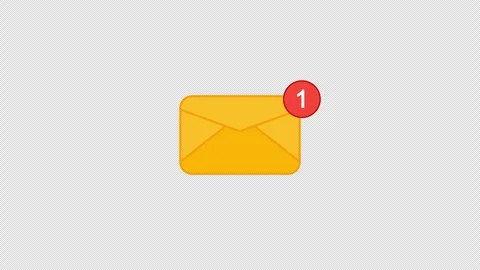 Mail inbox notification icon animation on transparent background. Stock Footage 296601903