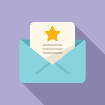 Mail invitation icon flat vector. Event time Ilustração Stock