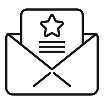 Mail invitation icon outline vector. Event time Ilustração Stock
