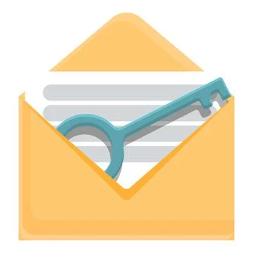 Mail key malware icon, cartoon style 스톡 일러스트