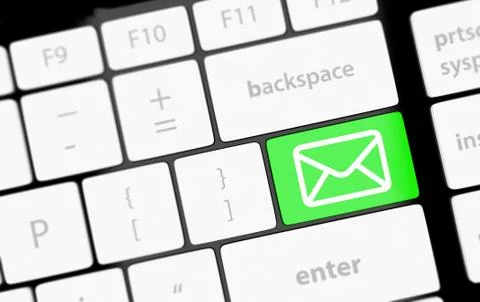 Mail keyboard button on grey keyboard 스톡 일러스트