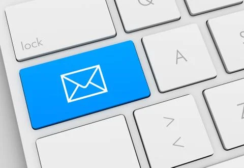 Mail keyboard concept illustration Stock Illustration