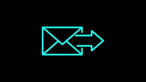 Mail letter box icon animation in black background. Receive message with co.. Stock Footage 304023713