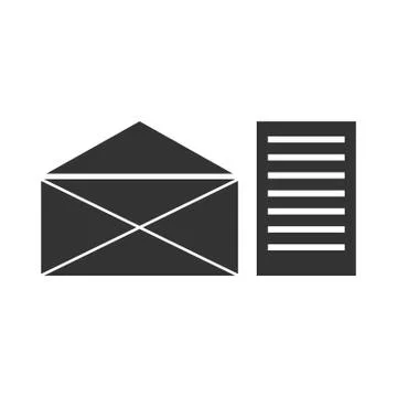 Mail letter icon flat Illustrazione stock