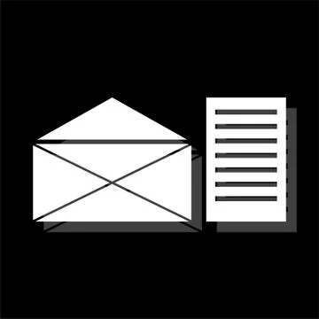 Mail letter icon flat Illustrazione stock