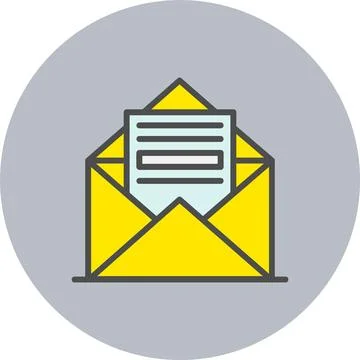 Mail Line Filled Circle Icon Stock Illustration