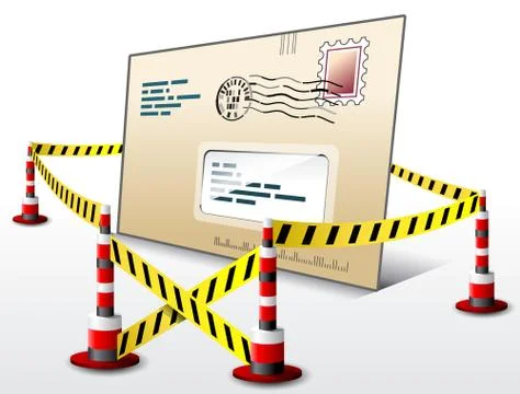 Mail located in restricted area Stock Illustration