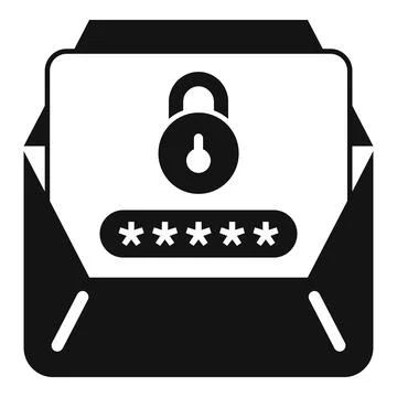 Mail lock icon simple vector. Screen reset 스톡 일러스트