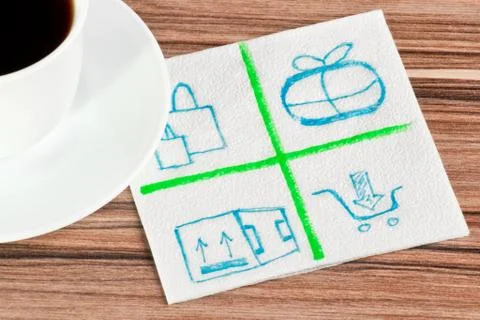 Mail logo on a napkin Stock Photos
