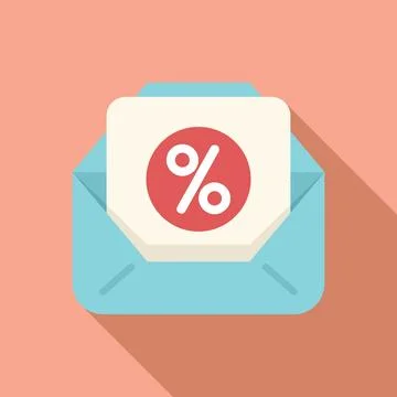 Mail loyalty program icon flat vector. Store payment Stock Illustration