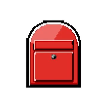 Mail mailbox letter pixel art vector illustration Stock Illustration