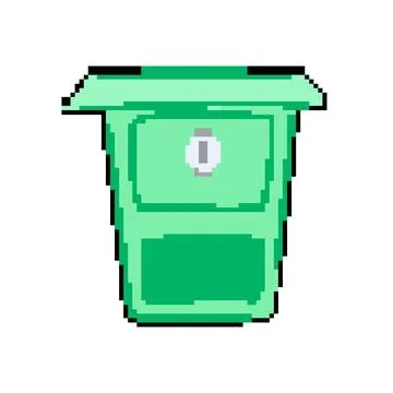 Mail mailbox letter pixel art vector illustration Stock Illustration