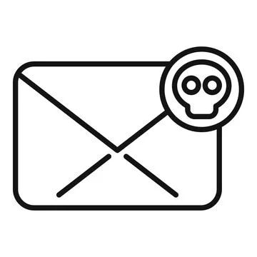 Mail malware icon outline vector. Virus error 스톡 일러스트