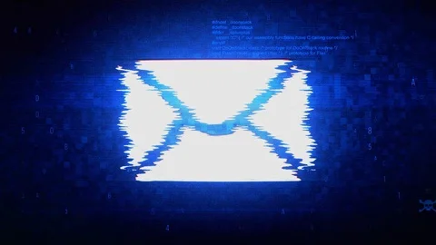Mail Massage Symbol Digital Pixel Noise Error Animation. Stock Footage 116057500