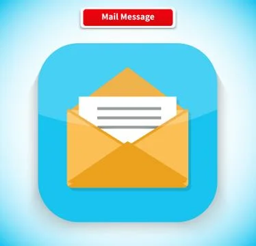 Mail Message App Icon Flat Style Design Stock Illustration