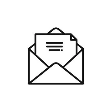 Mail message icon outline collection in black Stock Illustration