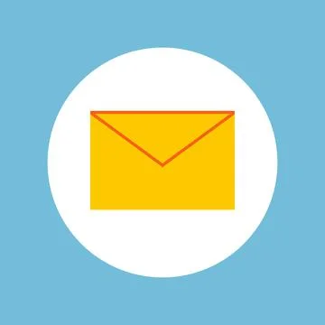 The mail message icon in a white circle on a green background Stock Illustration