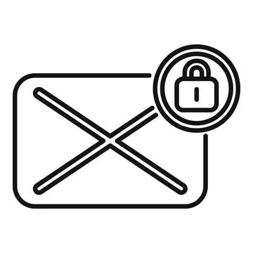 Mail message password protection icon outline vector. Service log 스톡 일러스트