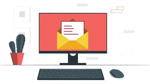 Mail Message Sent to the Computer Video stock 302303331