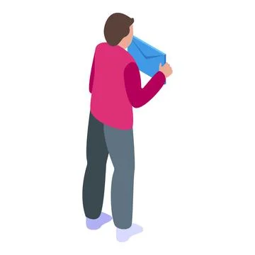 Mail messaging icon isometric vector. Message email Stock Illustration