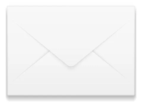 Mail mockup. Paper postal envelope back view Ilustração Stock