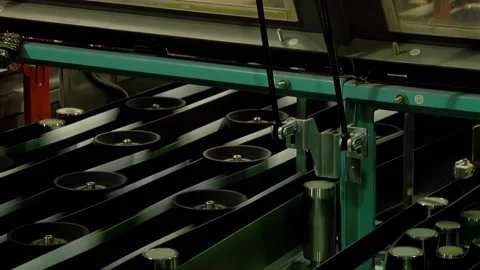 Mail Moving Through Internal Rollers and Belts in Postal Machine Stock Footage 154875719