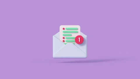 Mail notification 3D render animation | Stock Video | Pond5