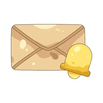 Mail with notification bell Ilustração Stock