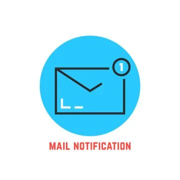 Mail notification in blue circle イラスト素材