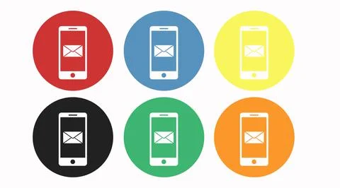 Mail Notification Icon set. Stock Illustration