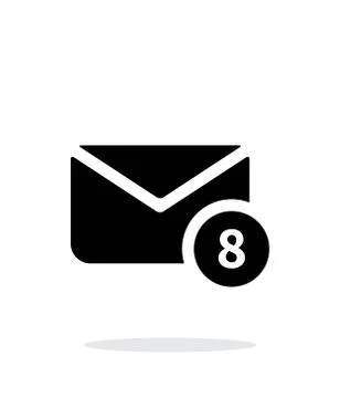 Mail with numbers icon on white background. Stock Illustration