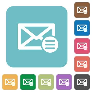 Mail options square flat icons Stock Illustration
