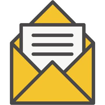 Mail or email open icon vector isolated on white Stock Illustration