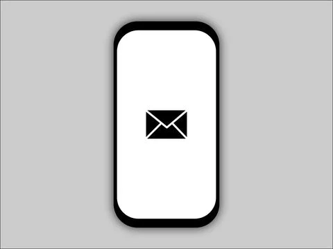 Mail or sms icon on smartphone screen vector Stock Illustration