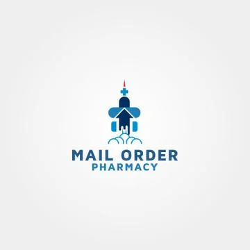 Mail Order Pharmacy Logo Vector logo design Stock Illustration
