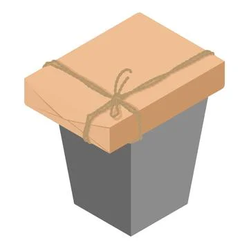 Mail package icon, isometric style Stock Illustration