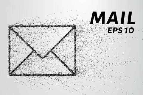 Mail from the particles. Mail consists of circles and points. Vector illust.. Stock Illustration