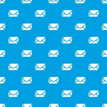 Mail pattern seamless blue Stock Illustration