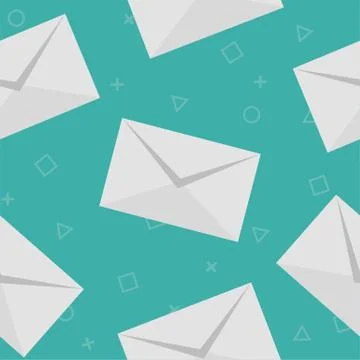 Mail pattern seamless blue. vector pattern seamless geometric repeat background Stock Illustration