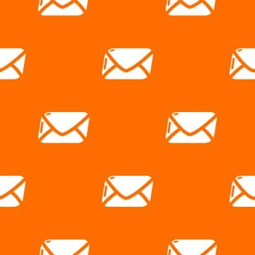 Mail pattern vector orange Stock Illustration
