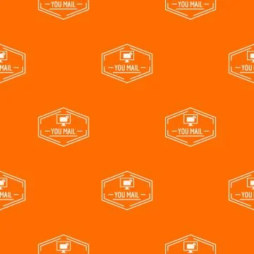 Mail pattern vector orange Illustrazione stock