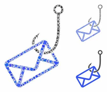 Mail phishing hook Composition Icon of Unequal Elements イラスト素材