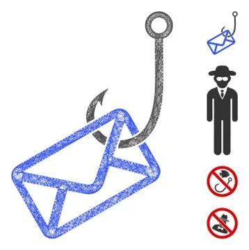 Mail Phishing Hook Web Vector Mesh Illustration Stock Illustration