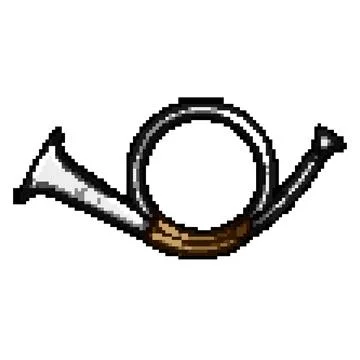 Mail post horn pixel art vector illustration 스톡 일러스트