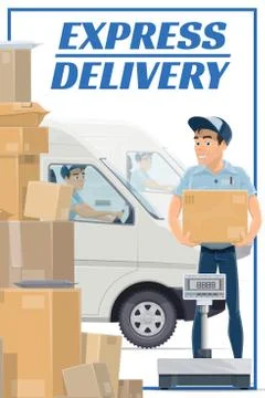 Mail post logistic, express delivery courier Illustration